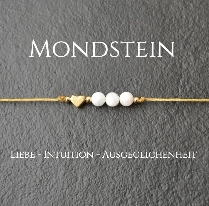 Mondsteinarmband mit Herz