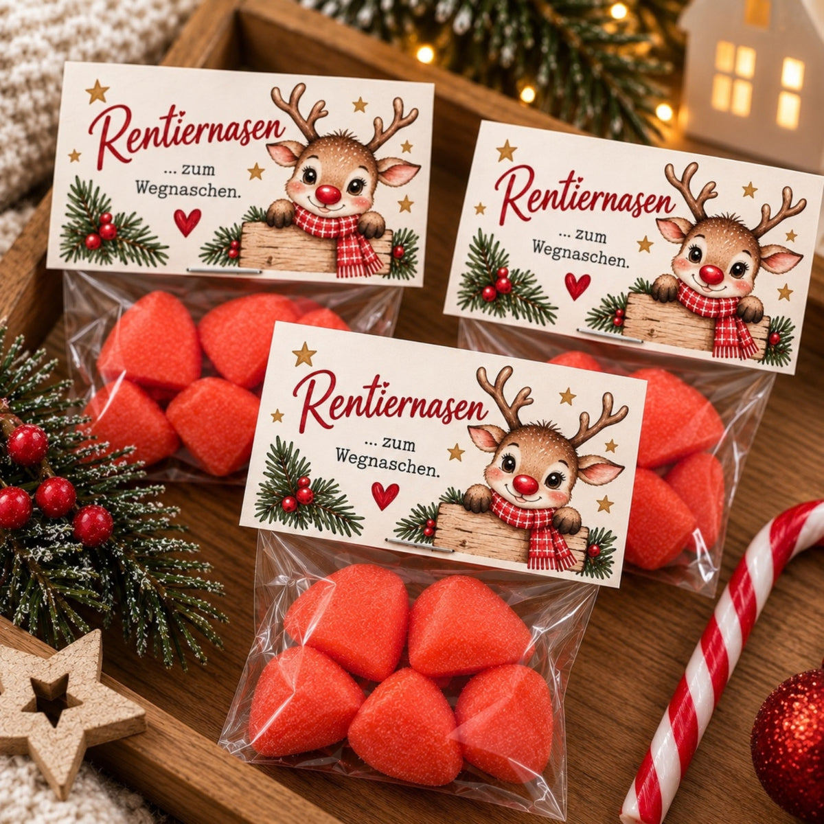 Rentiernasen zum Wegnaschen – kleines Weihnachtsgeschenk