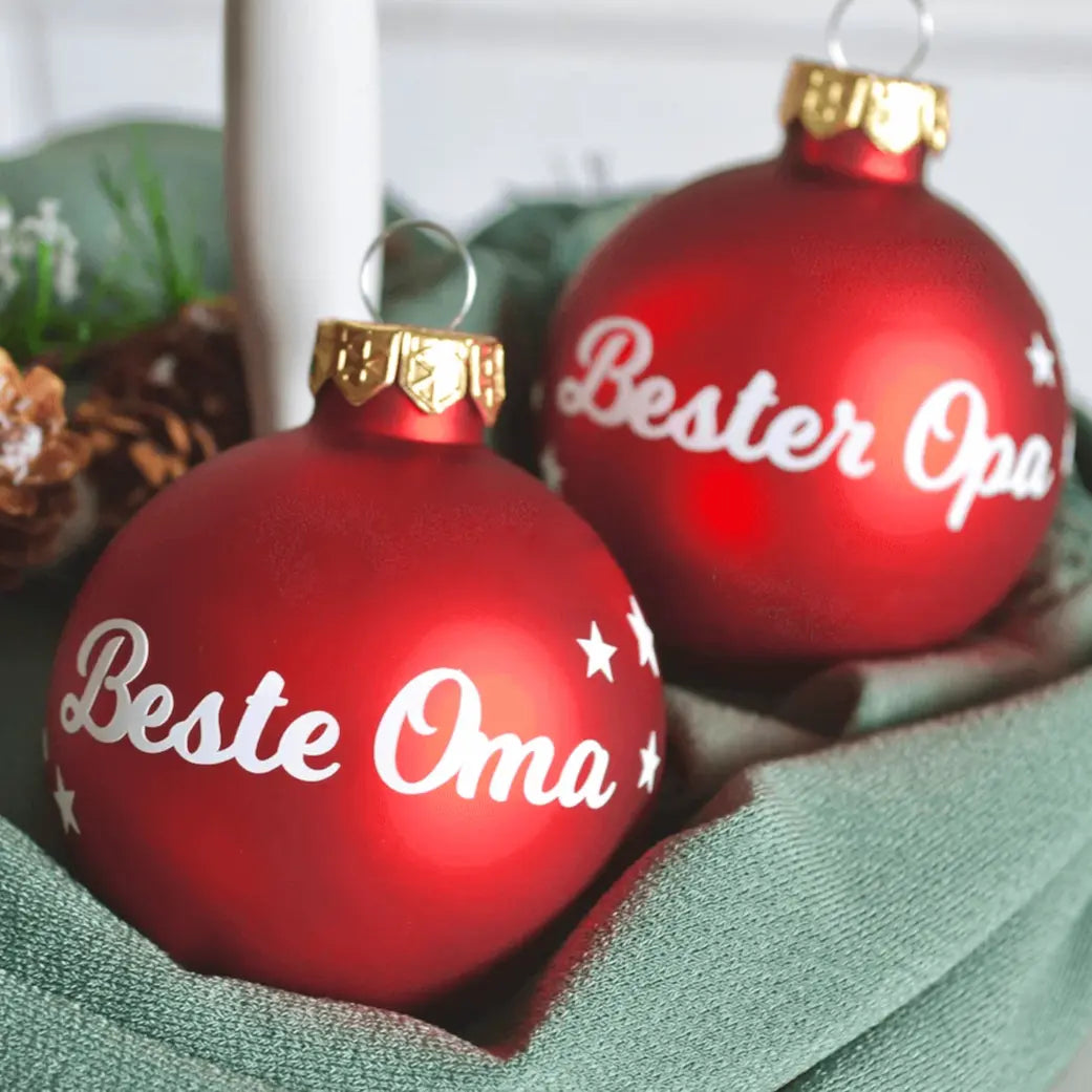 Personalisierte Weihnachtskugeln | Weihnachtsgeschenk rot