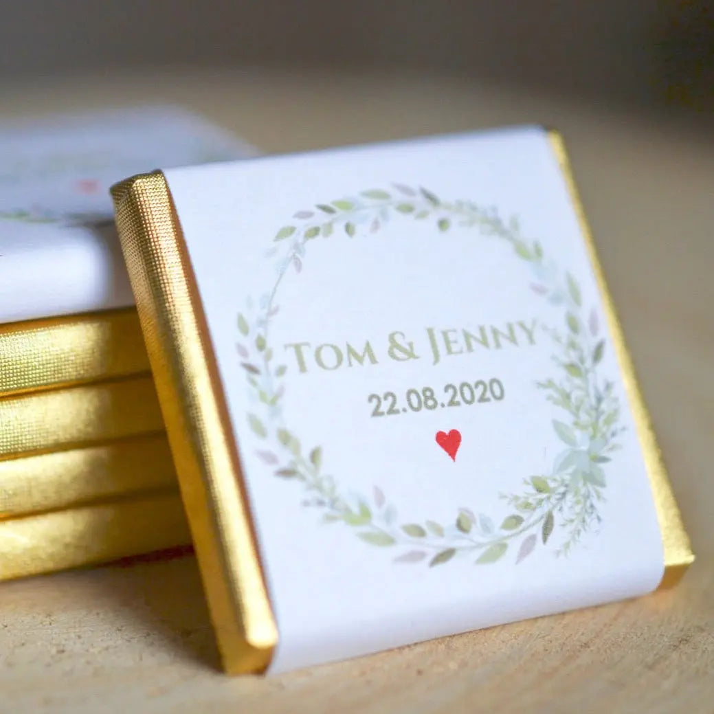 Gastgeschenke personalisierte Schokolade je 7 Gramm