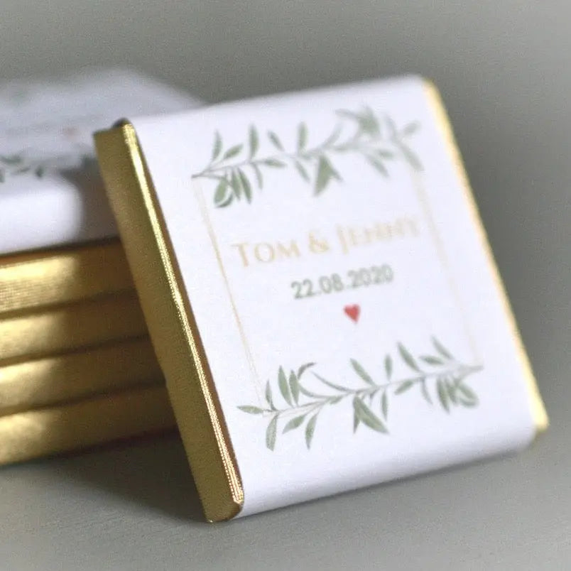 Gastgeschenke zur Hochzeit - Personalisierte Schokotäfelchen mit Name