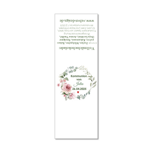 Banderole für Schokolade - Motiv Rosen
