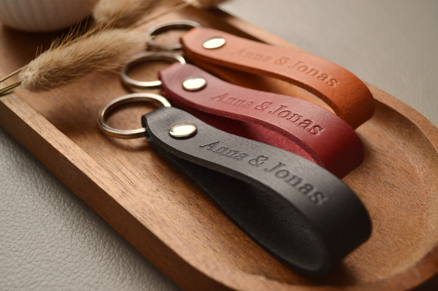 Schlüsselanhänger aus Leder mit Personalisierung
