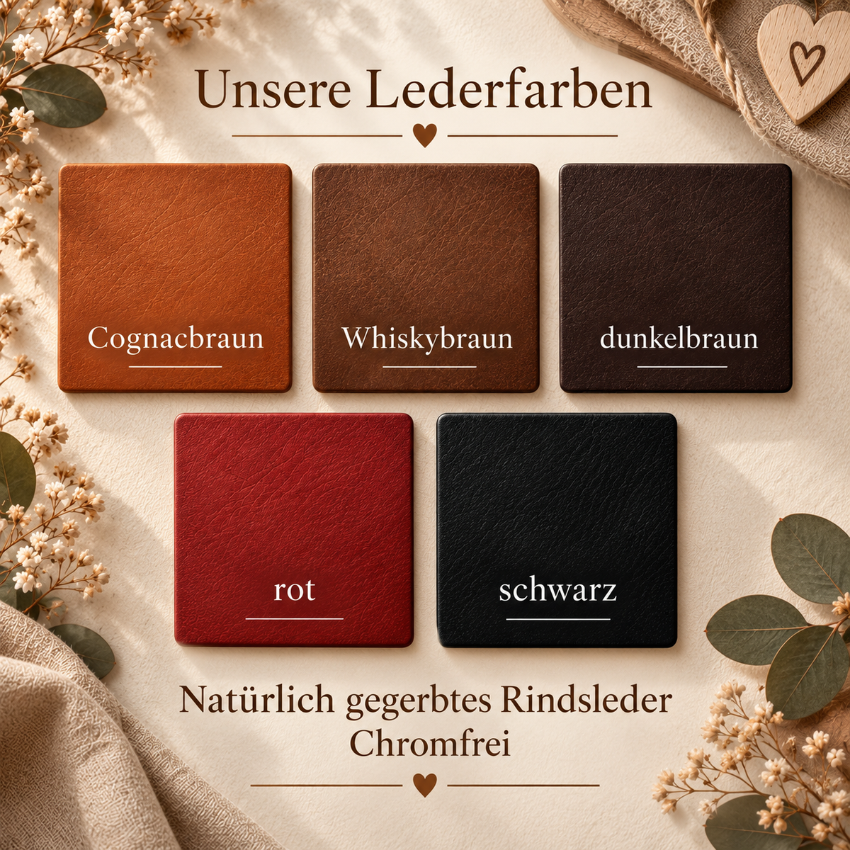 Lederschlüsselanhänger mit Wunschtext
