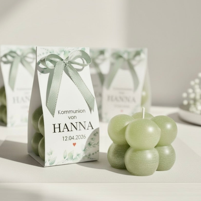 Gastgeschenk Bubble Kerze grün