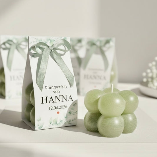 Gastgeschenk Bubble Kerze grün