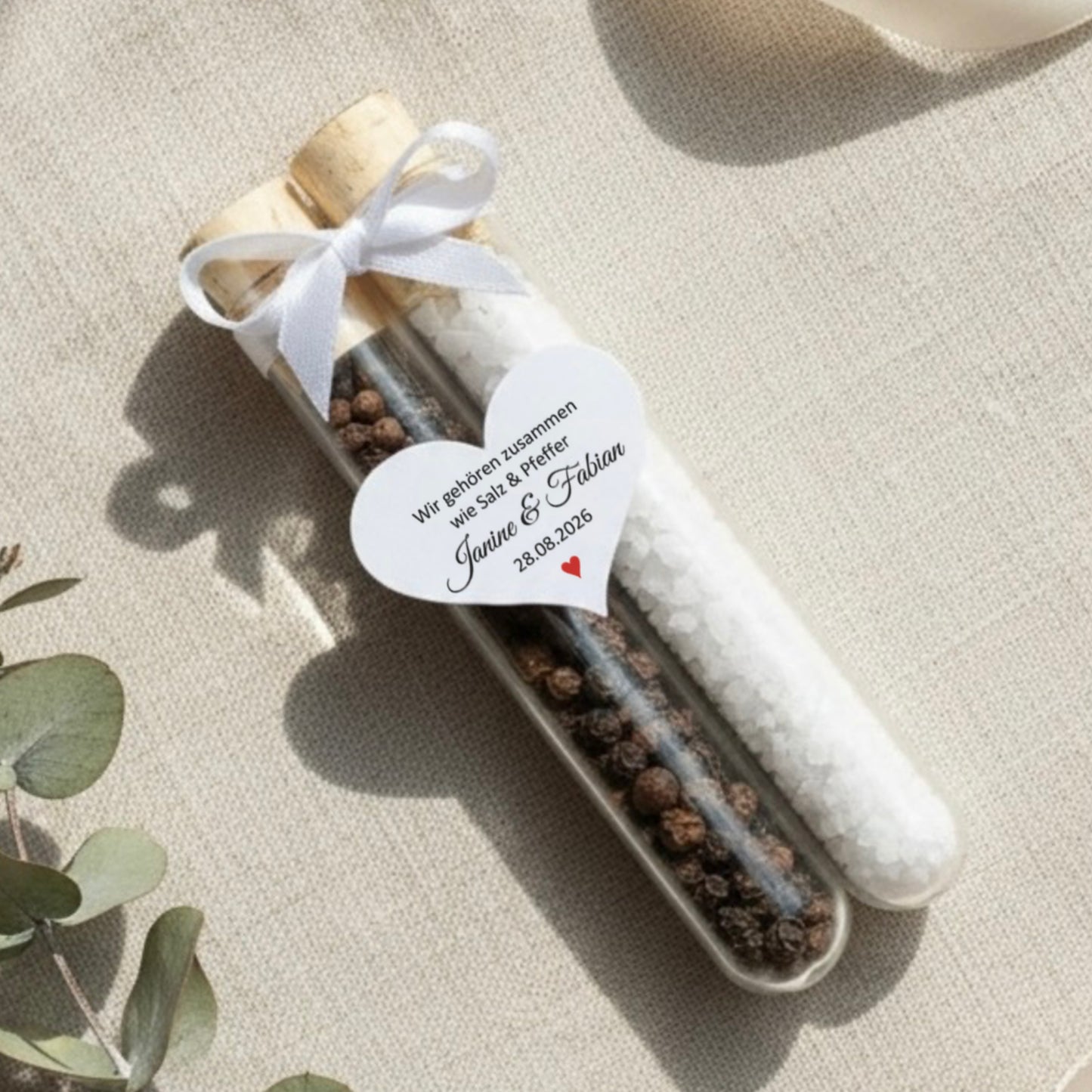 Gastgeschenk Hochzeit Salz & Pfeffer personalisiert im Glas