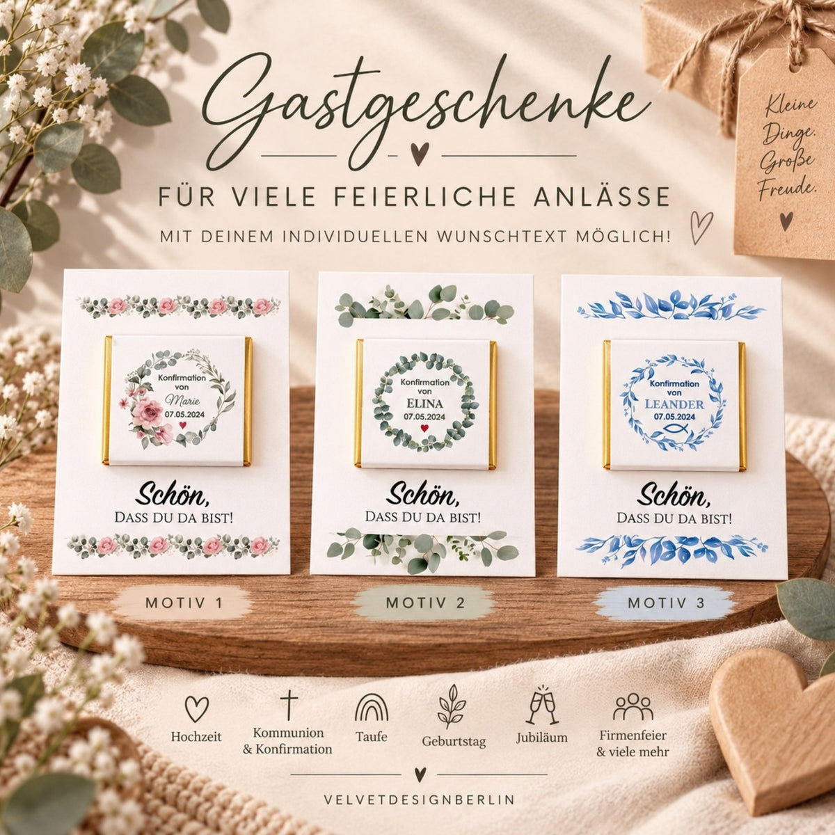 Gastgeschenk - personalisierte Schokolade
