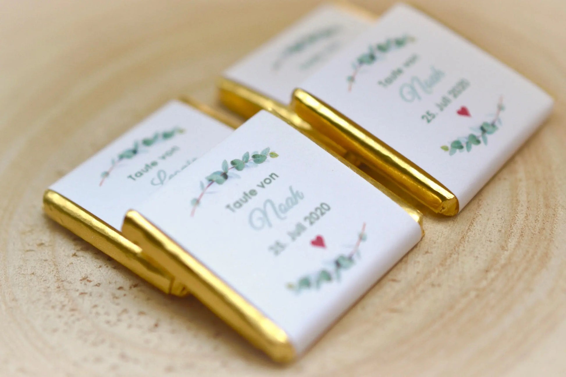 Gastgeschenke zur Taufe / personalisierte Schokotäfelchen
